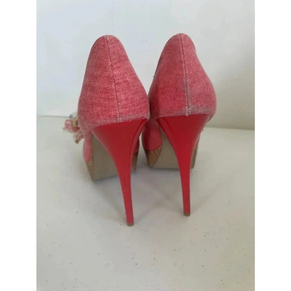 Women's‎ Diva Lounge Pink Floral Platform 6” High Heels Size 8.5 EUC! - Picture 4 of 8